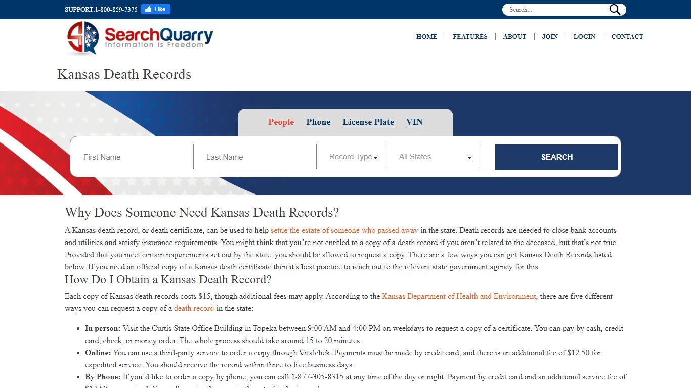 Free Kansas Death Records | Enter a Name to View Kansas ...